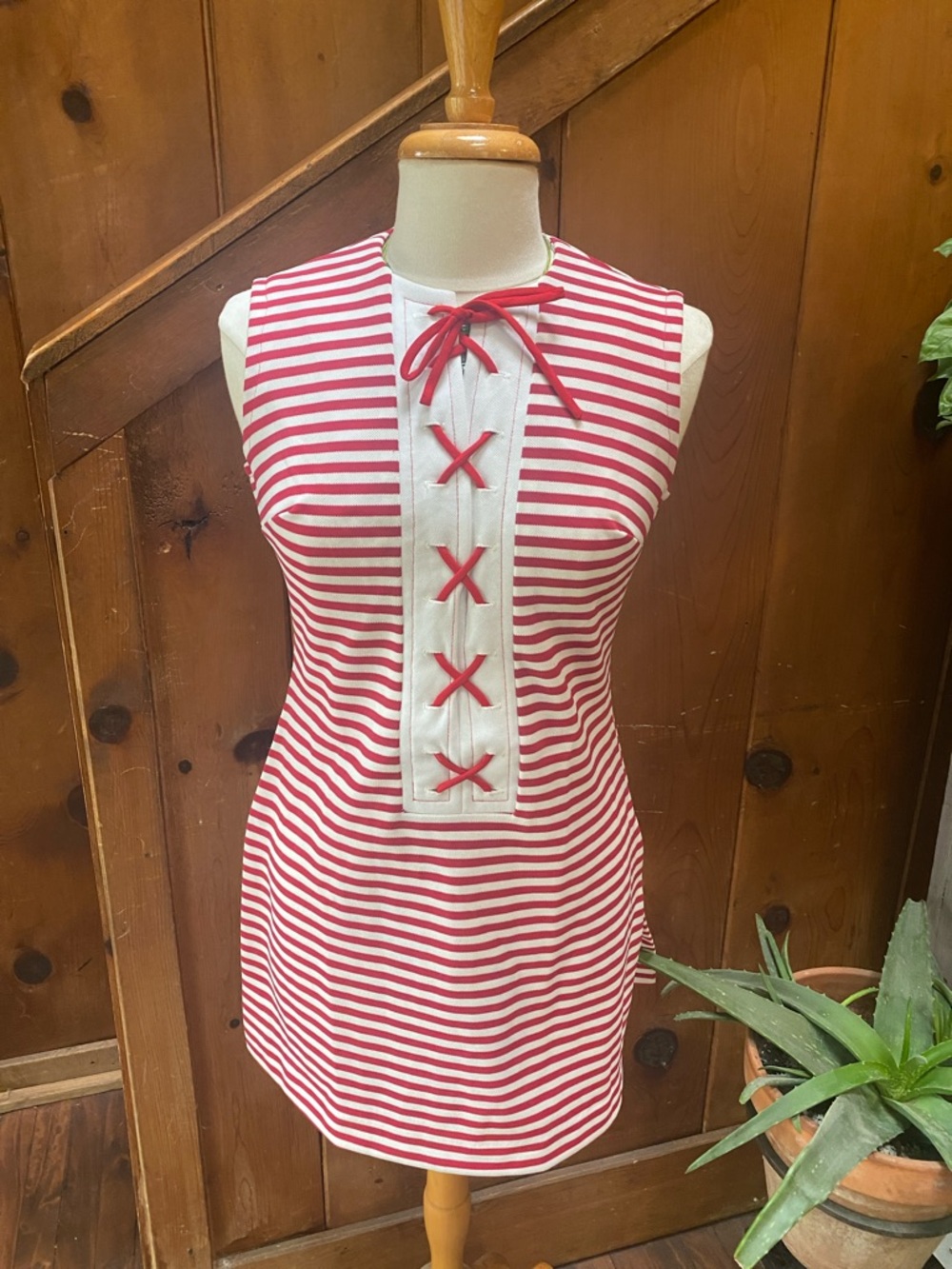 Vintage Lace Front Stripe Tunic